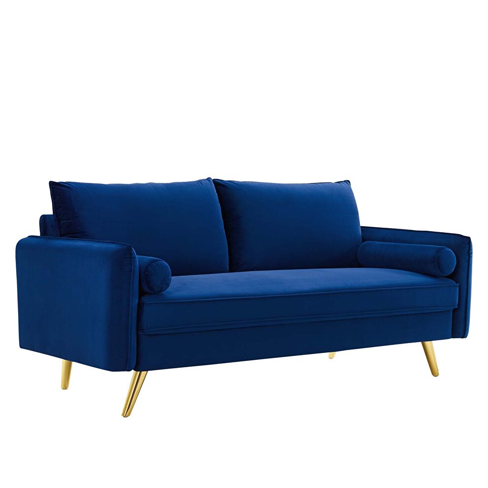Performance velvet sofa in navy by Modway additional picture 4