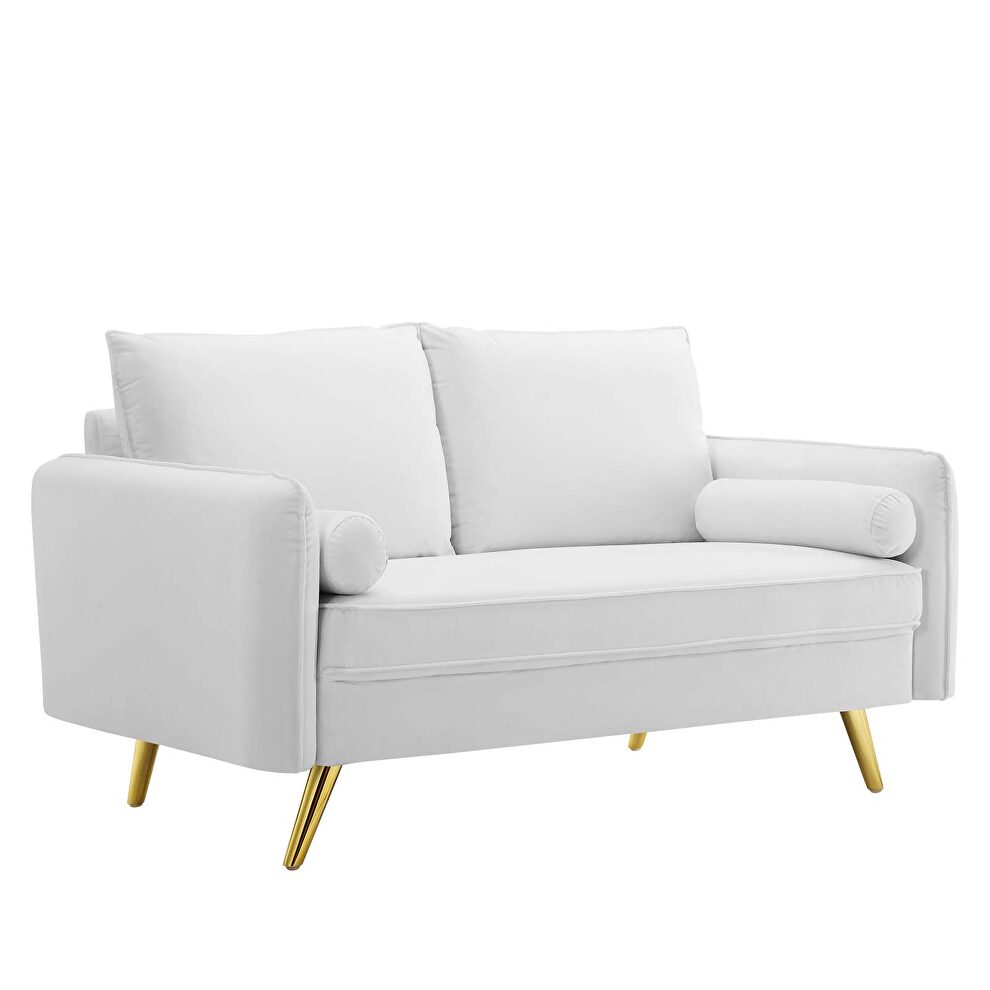 Performance velvet loveseat in white by Modway additional picture 5