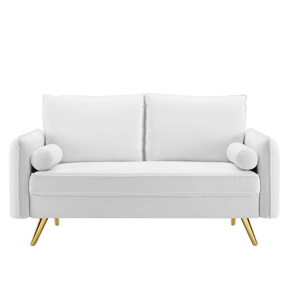 Performance velvet loveseat in white by Modway additional picture 7
