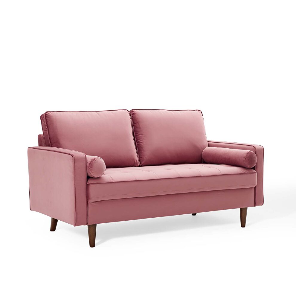 Performance velvet loveseat in dusty rose by Modway additional picture 5