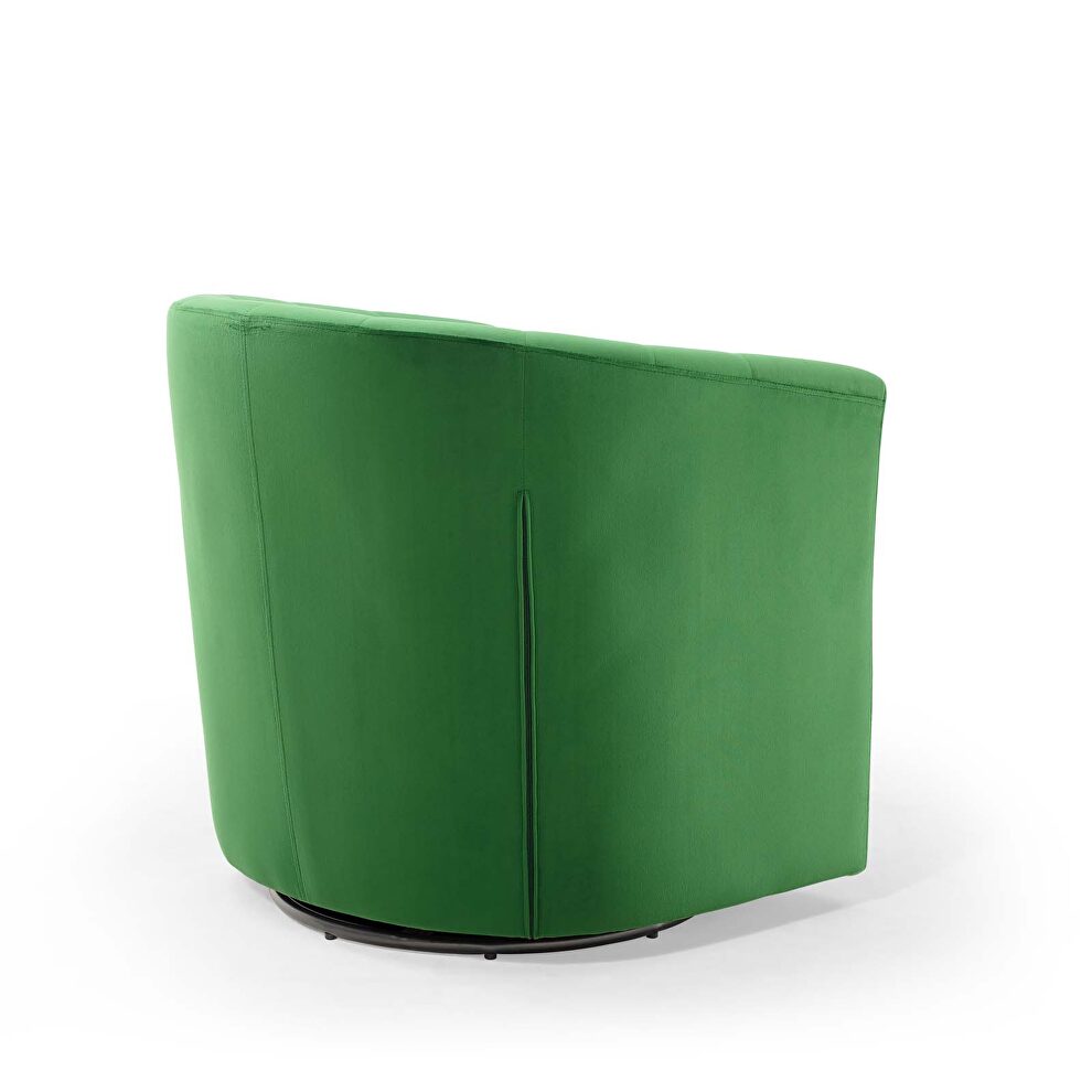 Tufted performance velvet swivel armchair in emerald by Modway additional picture 7