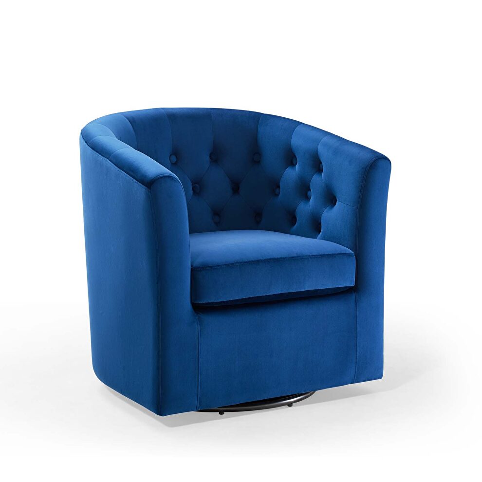 Tufted performance velvet swivel armchair in navy by Modway additional picture 5