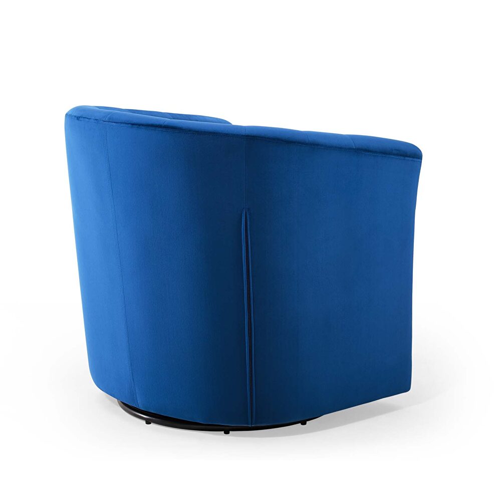 Tufted performance velvet swivel armchair in navy by Modway additional picture 7