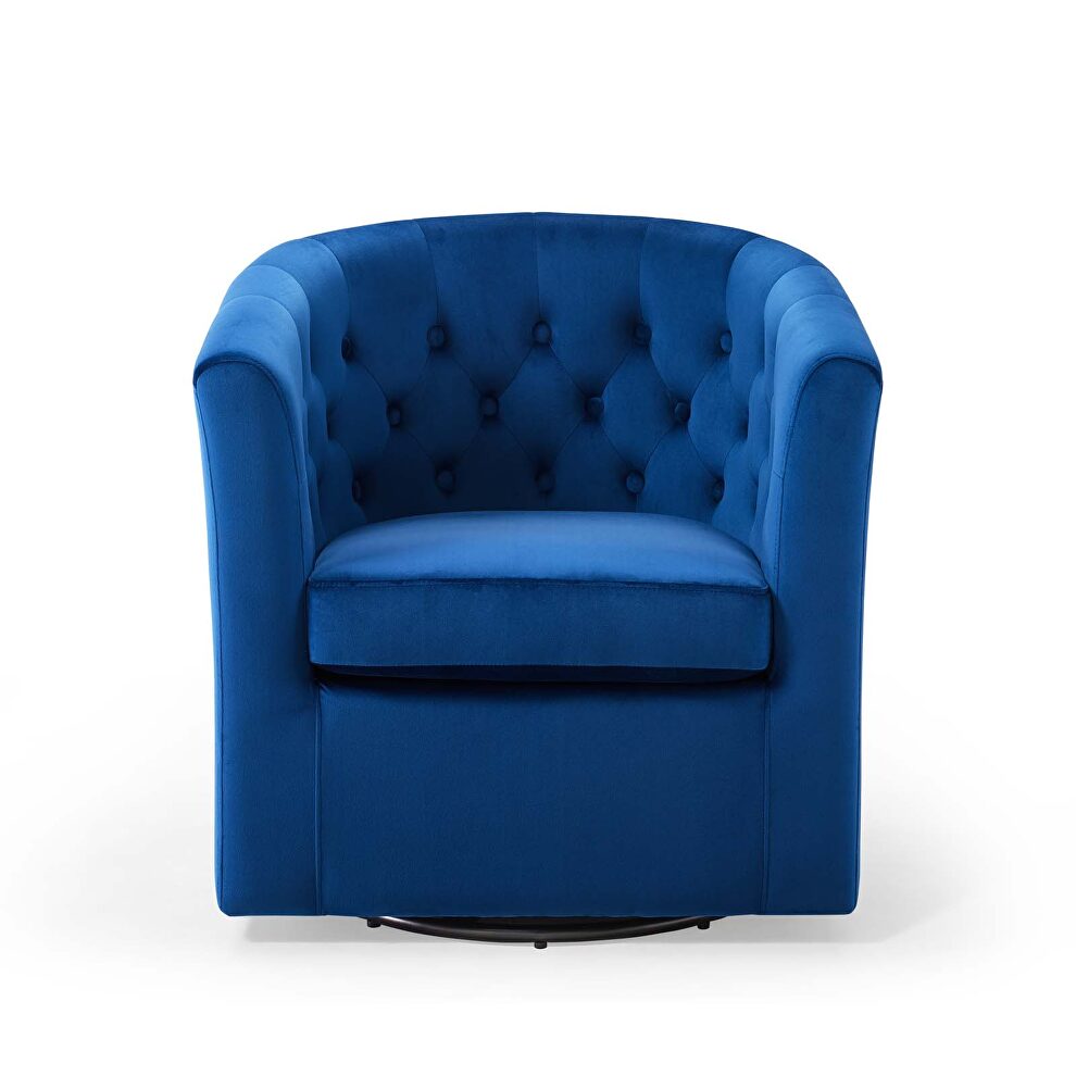 Tufted performance velvet swivel armchair in navy by Modway additional picture 9
