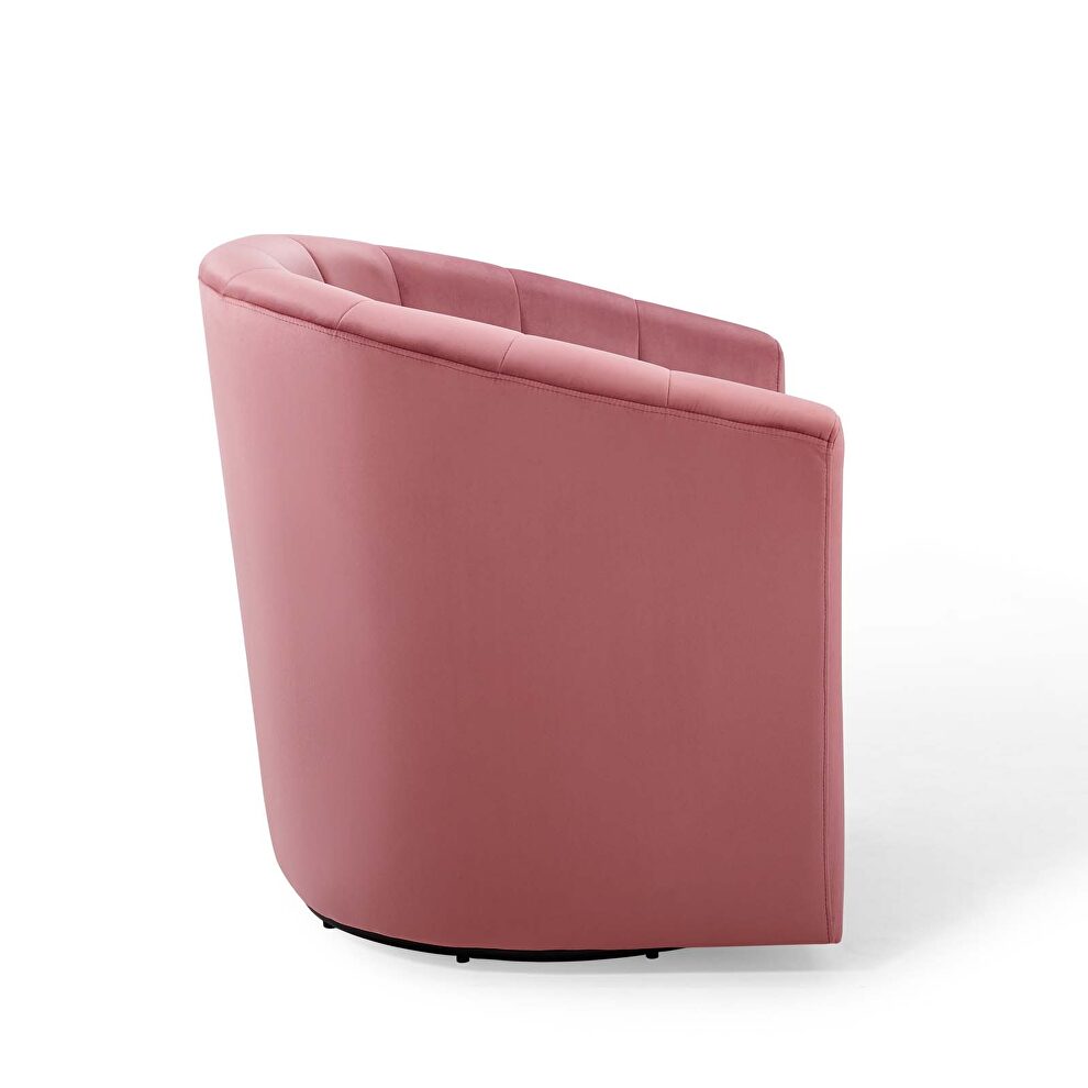 Performance velvet swivel armchair in dusty rose by Modway additional picture 6