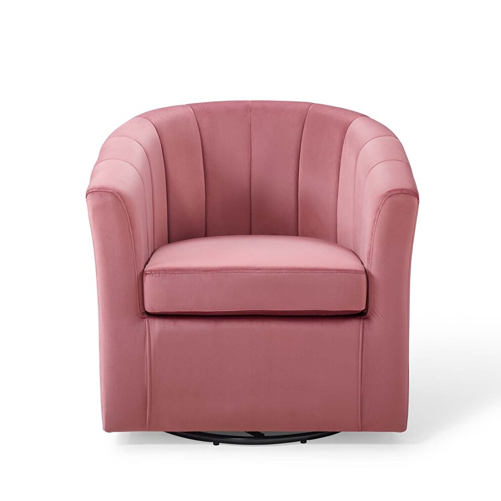 Performance velvet swivel armchair in dusty rose by Modway additional picture 9