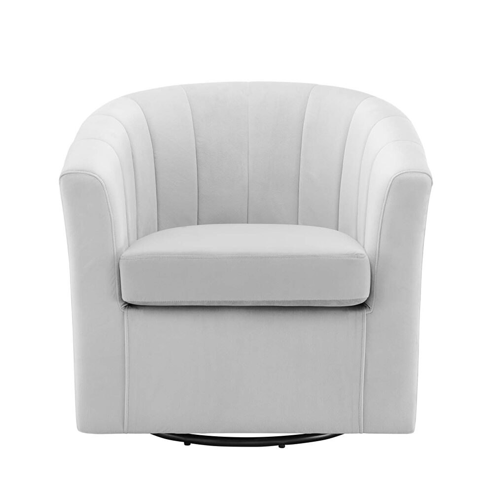 Performance velvet swivel armchair in light gray by Modway additional picture 4