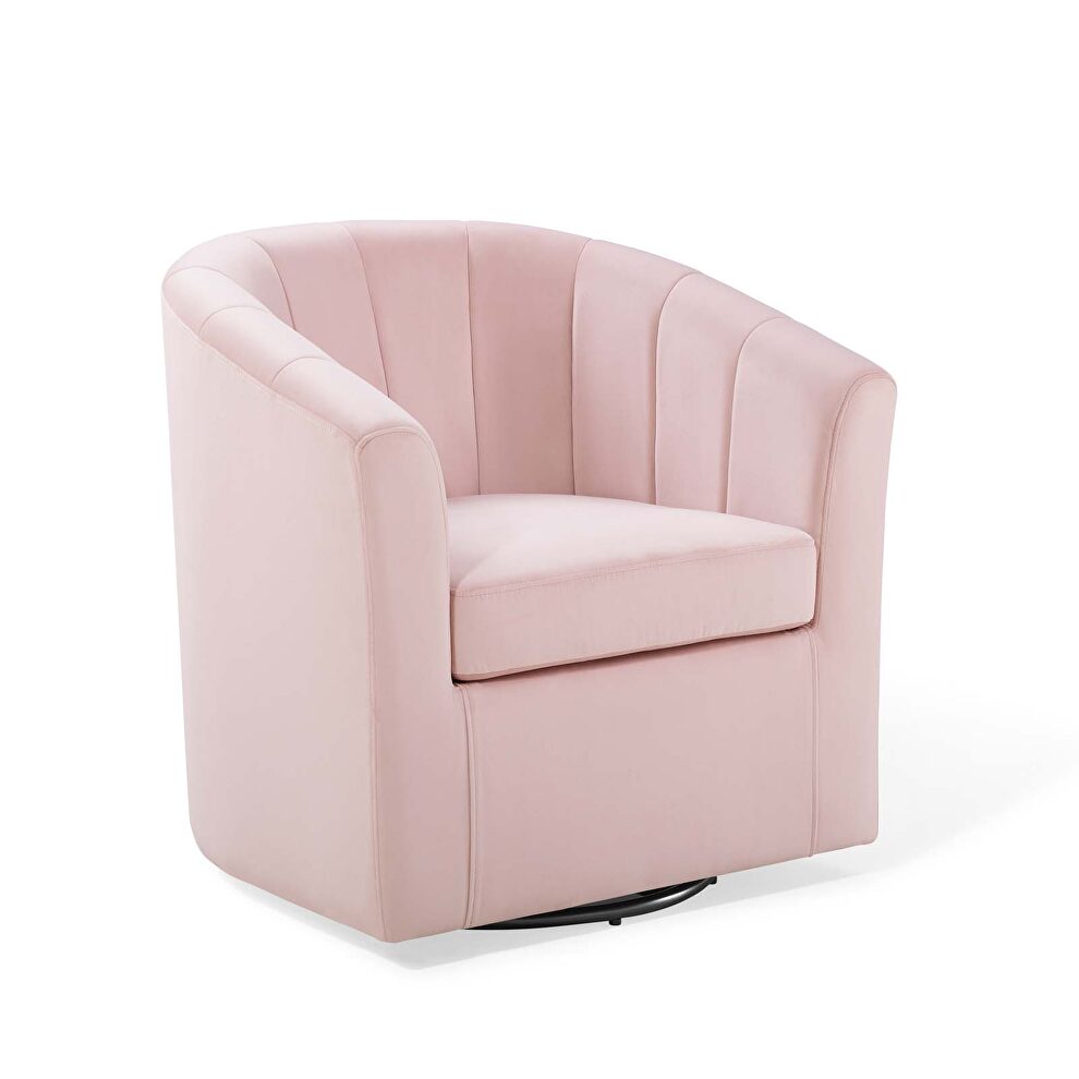 Performance velvet swivel armchair in pink by Modway additional picture 5