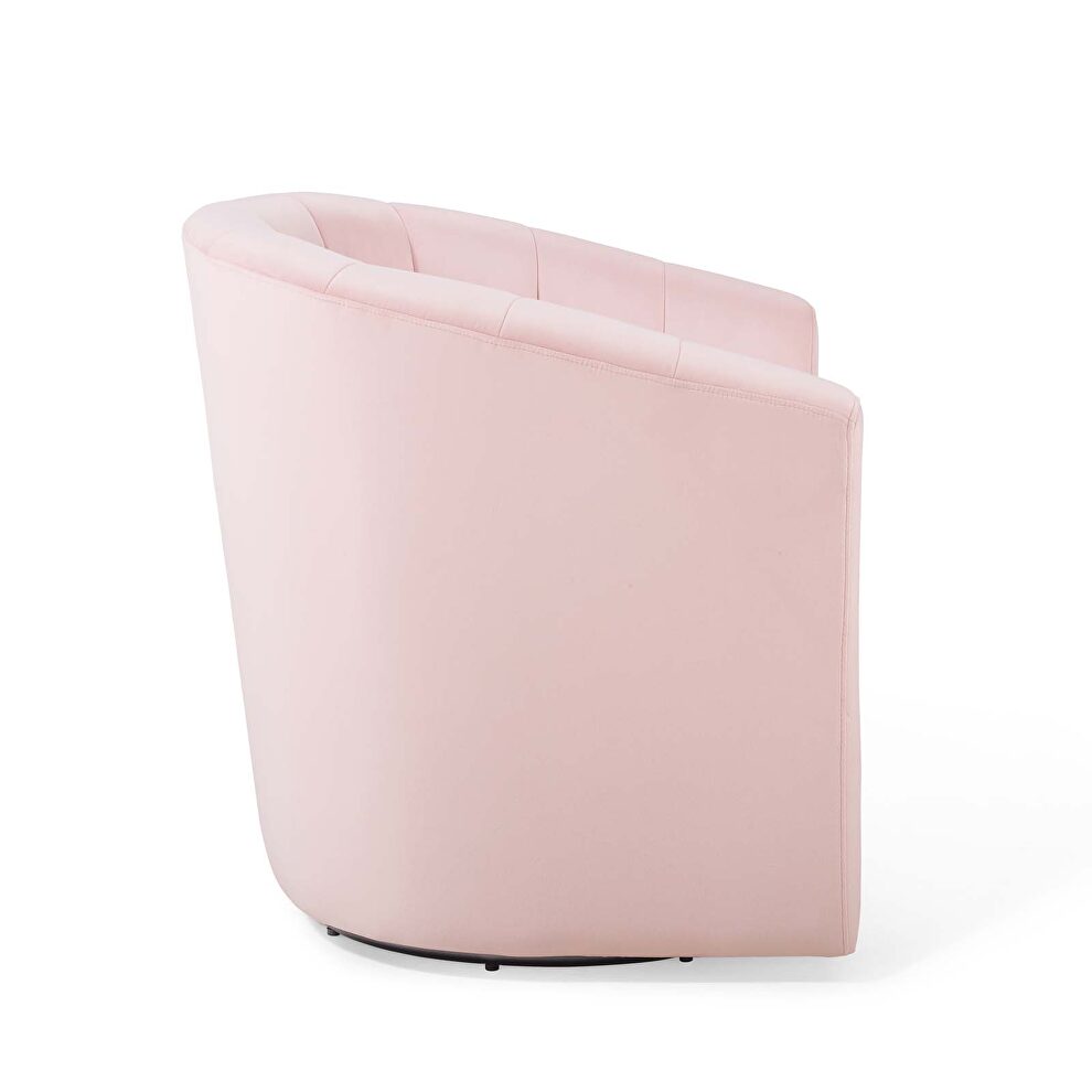 Performance velvet swivel armchair in pink by Modway additional picture 7