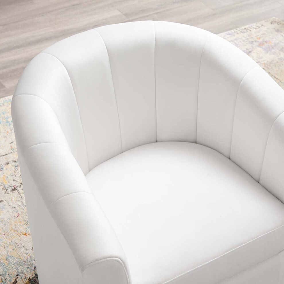 Performance velvet swivel armchair in white by Modway additional picture 2