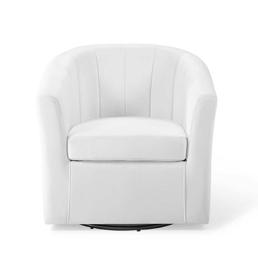 Performance velvet swivel armchair in white by Modway additional picture 5