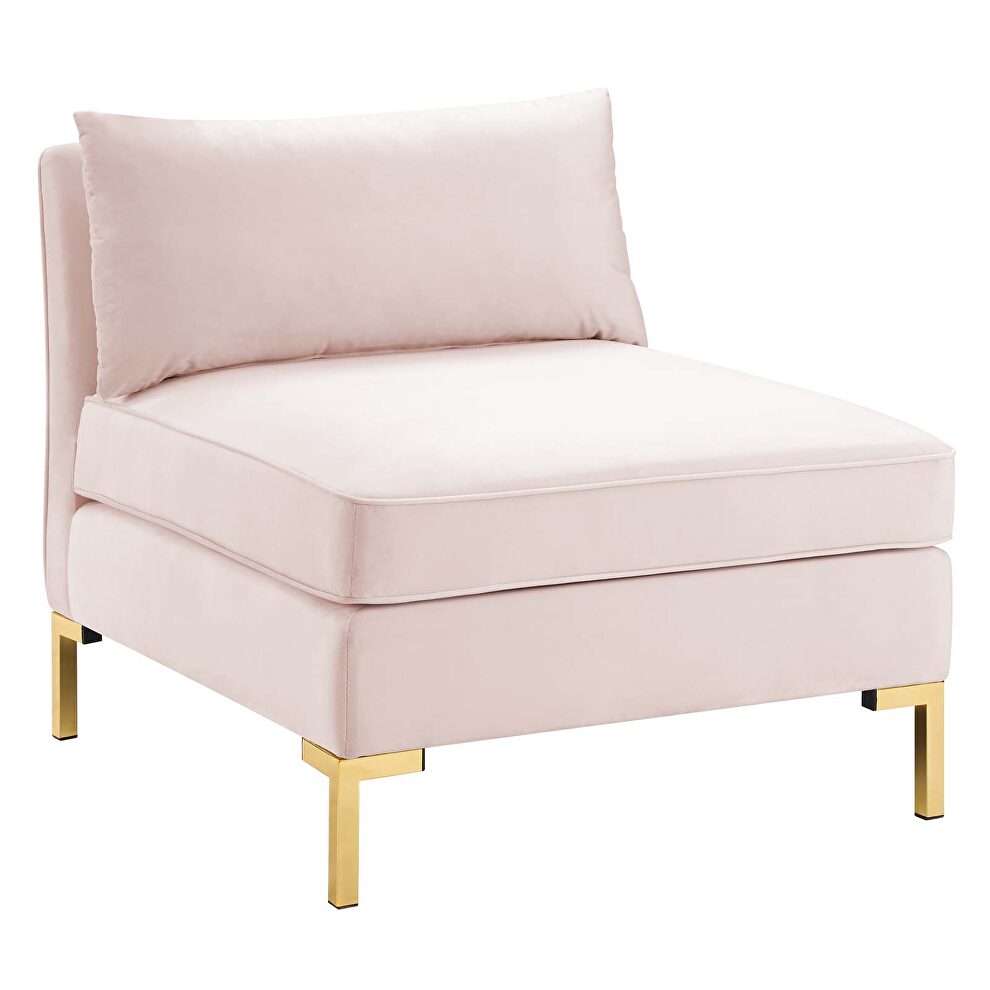 8-piece performance velvet sectional sofa in pink by Modway additional picture 5