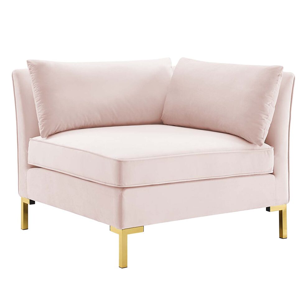 8-piece performance velvet sectional sofa in pink by Modway additional picture 8