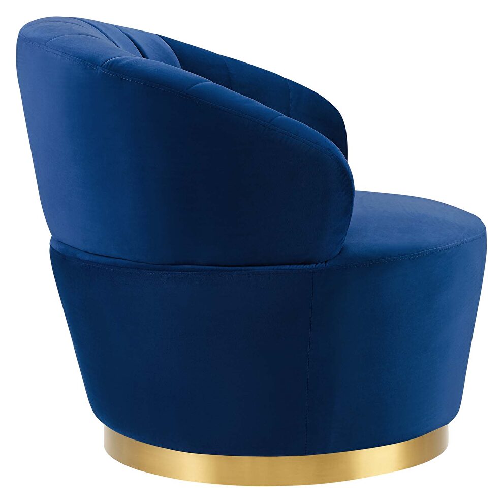 Tufted performance velvet swivel chair in navy by Modway additional picture 5