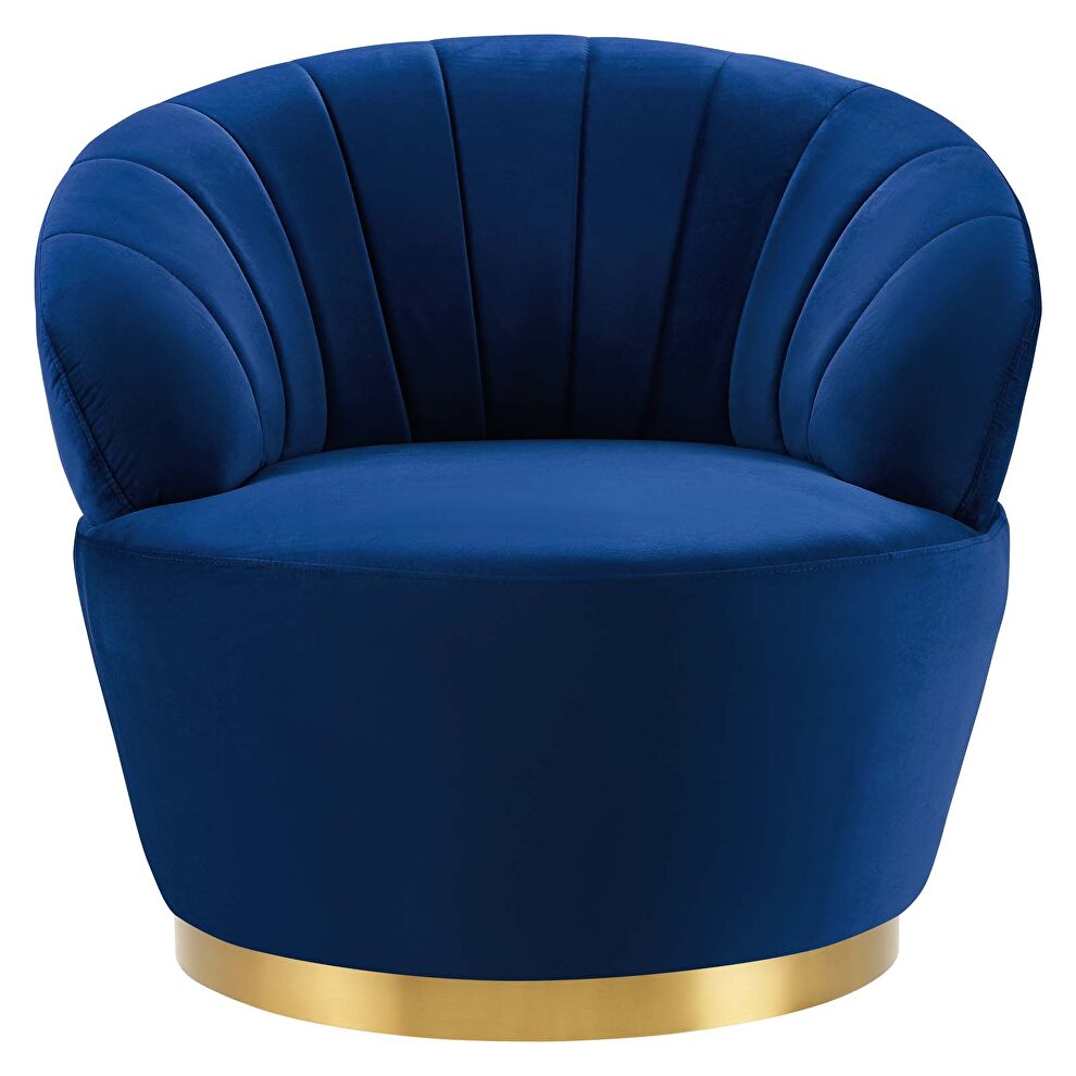 Tufted performance velvet swivel chair in navy by Modway additional picture 8