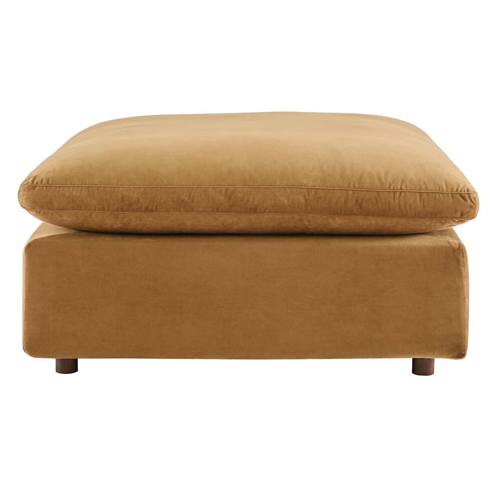 Down filled overstuffed performance velvet ottoman in cognac by Modway additional picture 5