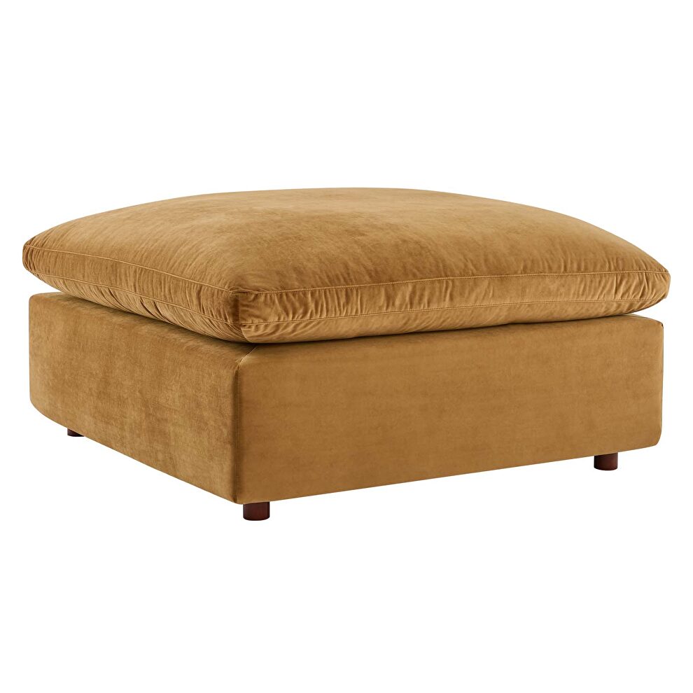 Down filled overstuffed performance velvet ottoman in cognac by Modway additional picture 7