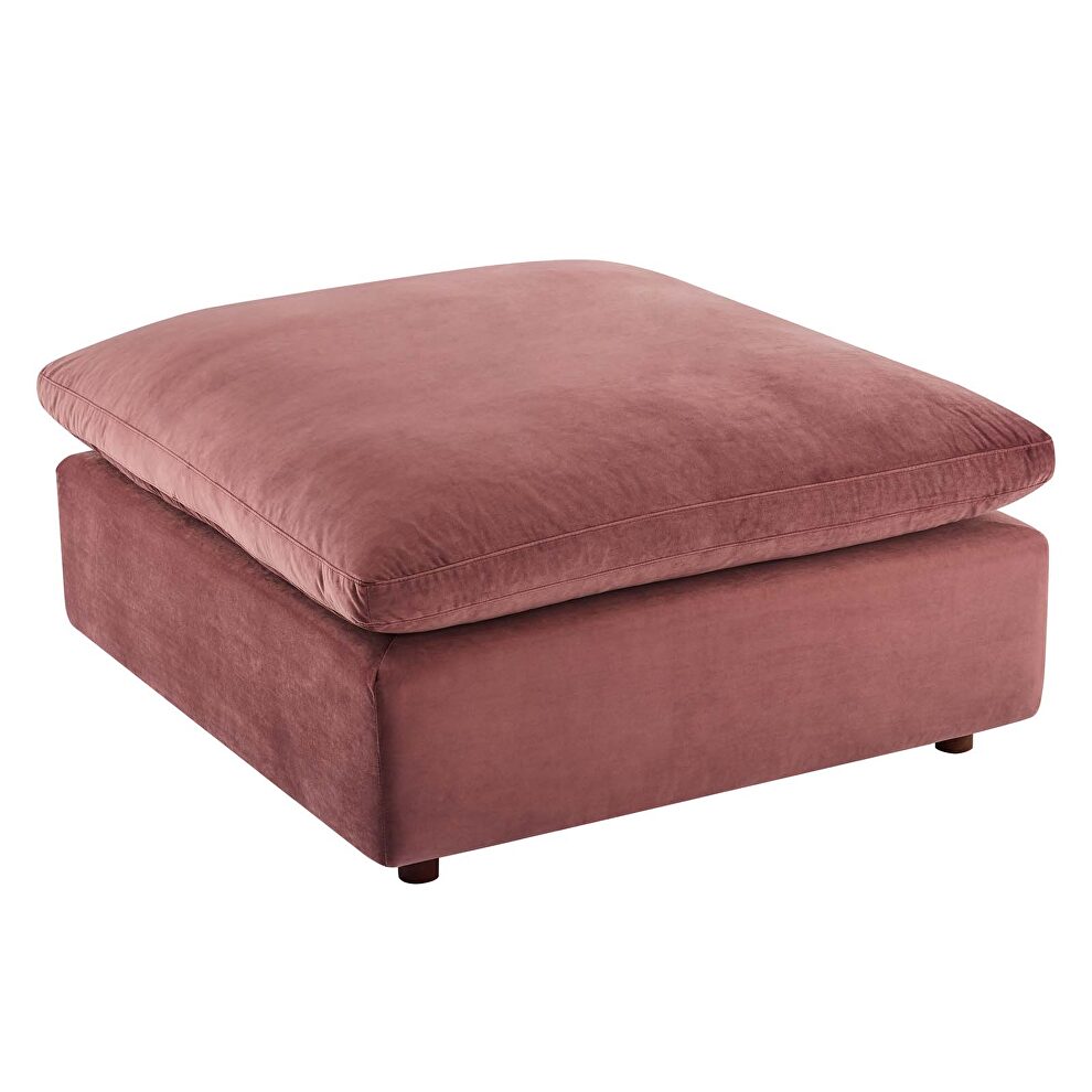 Down filled overstuffed performance velvet ottoman in dusty rose by Modway additional picture 6