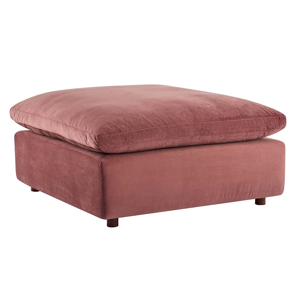 Down filled overstuffed performance velvet ottoman in dusty rose by Modway additional picture 7