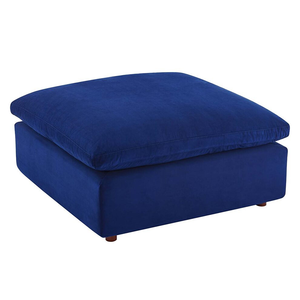 Down filled overstuffed performance velvet ottoman in navy by Modway additional picture 6
