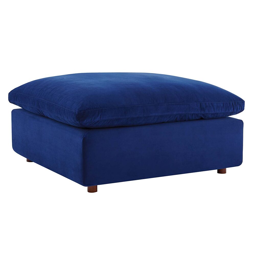 Down filled overstuffed performance velvet ottoman in navy by Modway additional picture 7