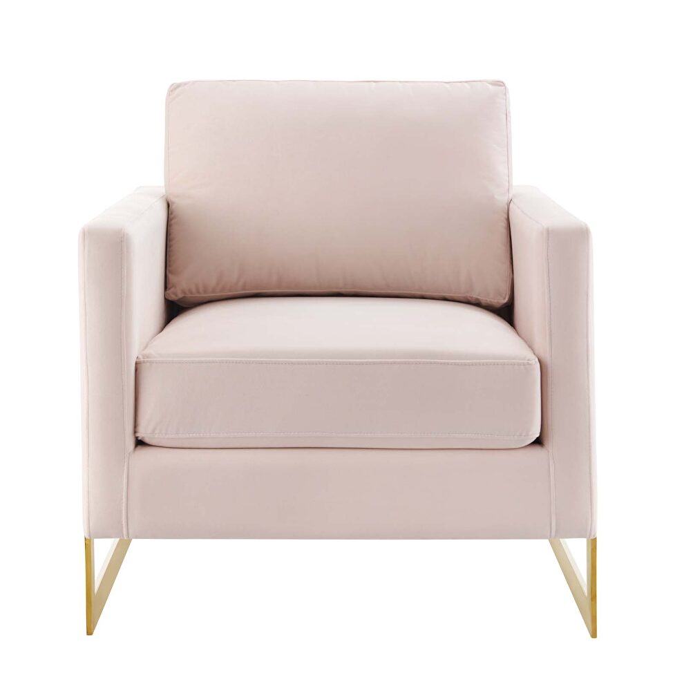 Performance velvet accent chair in gold pink by Modway additional picture 5