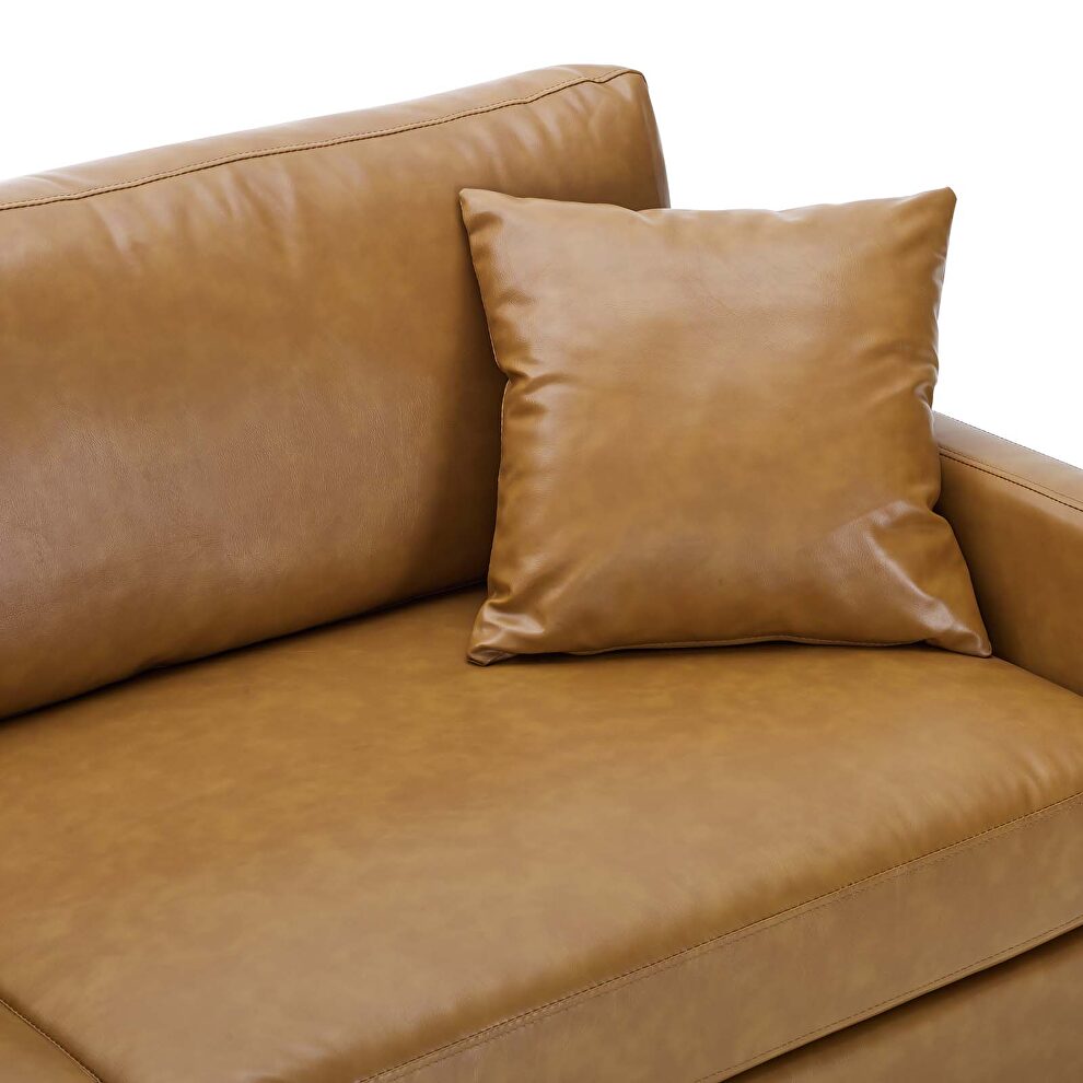Vegan leather sofa in tan by Modway additional picture 5