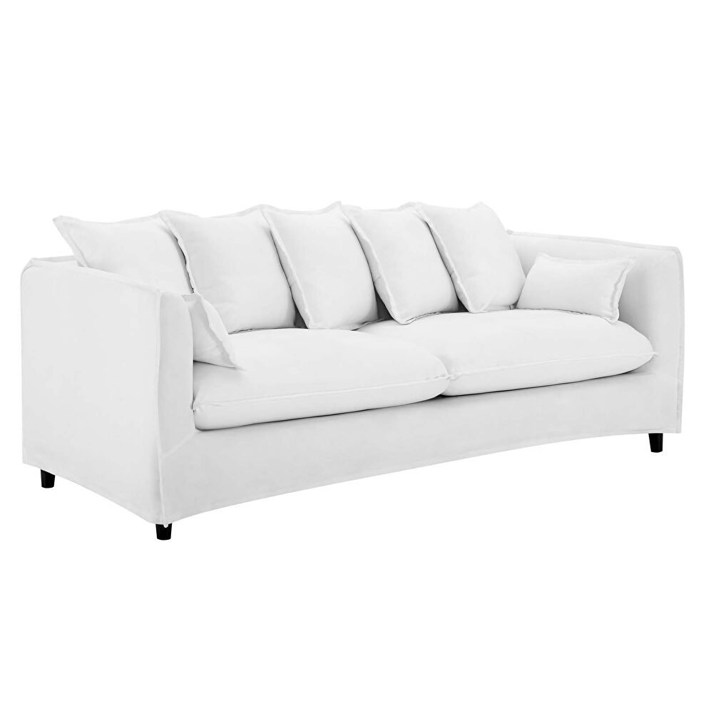 Slipcover fabric sofa in white by Modway additional picture 10