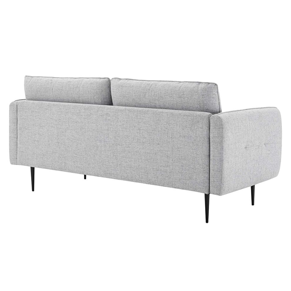 Tufted fabric sofa in light gray by Modway additional picture 8