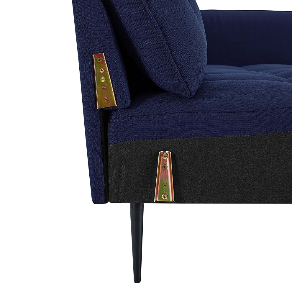Tufted fabric sofa in royal blue by Modway additional picture 4