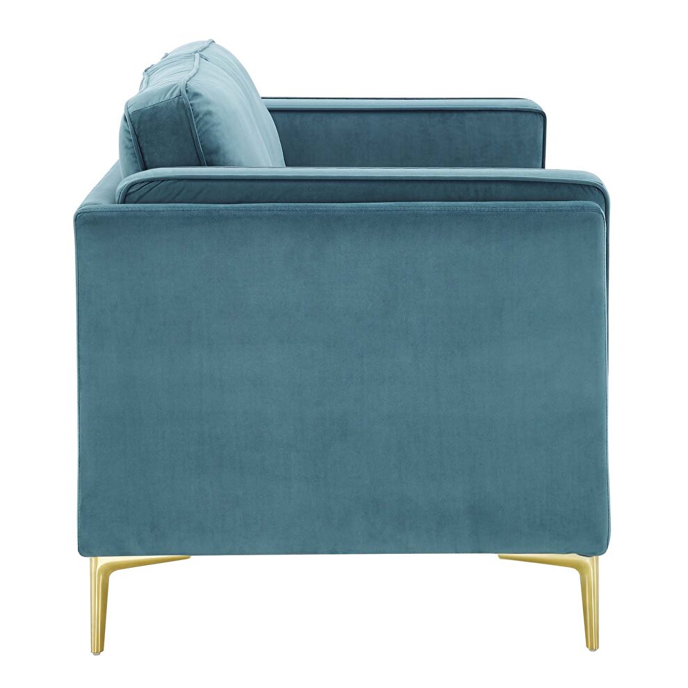 Performance velvet sofa in sea blue by Modway additional picture 6