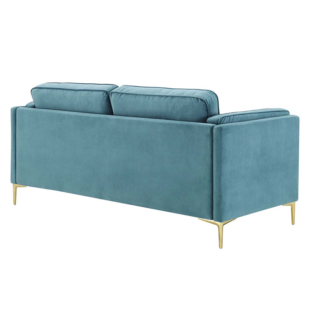 Performance velvet sofa in sea blue by Modway additional picture 7