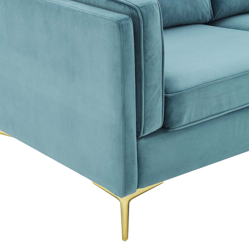 Performance velvet sofa in sea blue by Modway additional picture 8