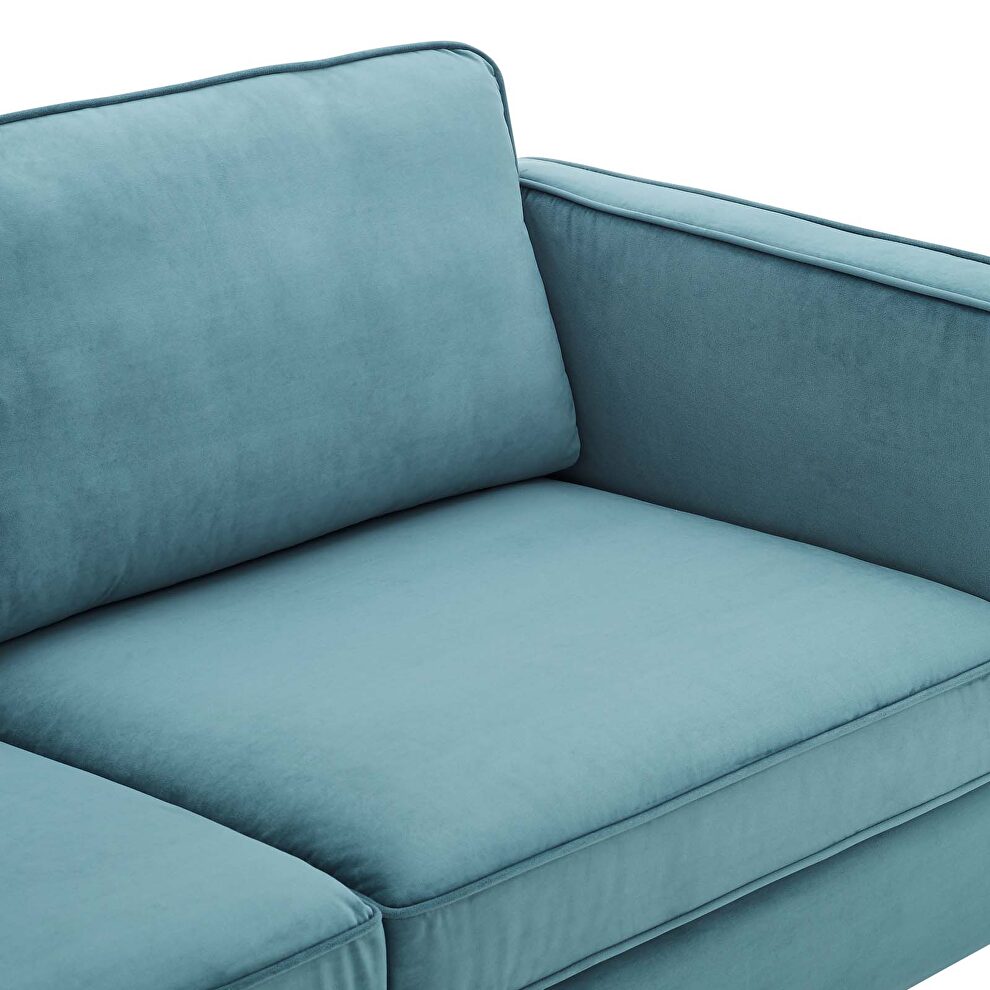 Performance velvet sofa in sea blue by Modway additional picture 9