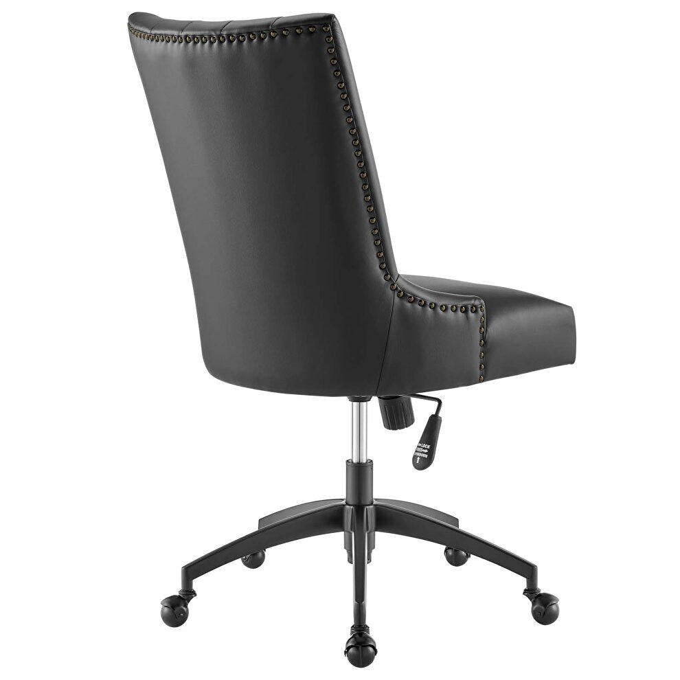 Channel tufted vegan leather office chair in black by Modway additional picture 7