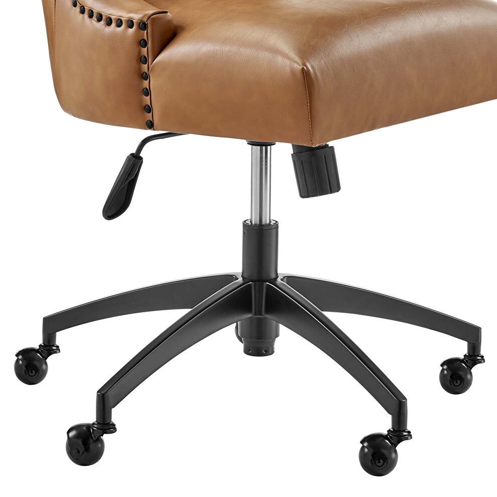 Channel tufted vegan leather office chair in black tan by Modway additional picture 4