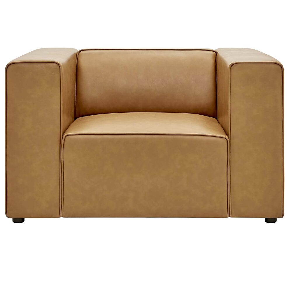 Vegan leather armchair in tan by Modway additional picture 5