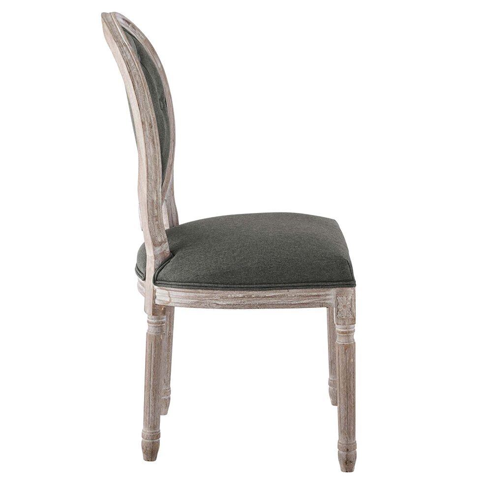 Vintage french upholstered fabric dining side chair in natural gray by Modway additional picture 7