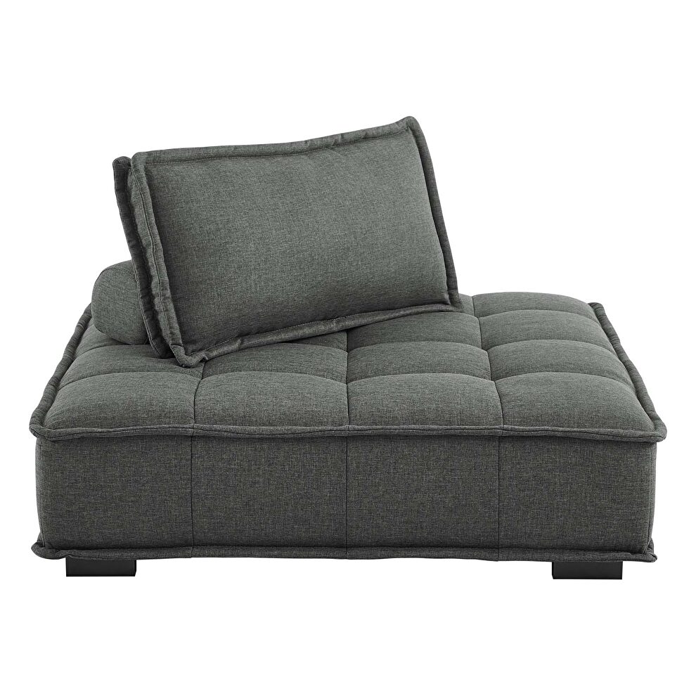 Tufted fabric armless chair in gray by Modway additional picture 7