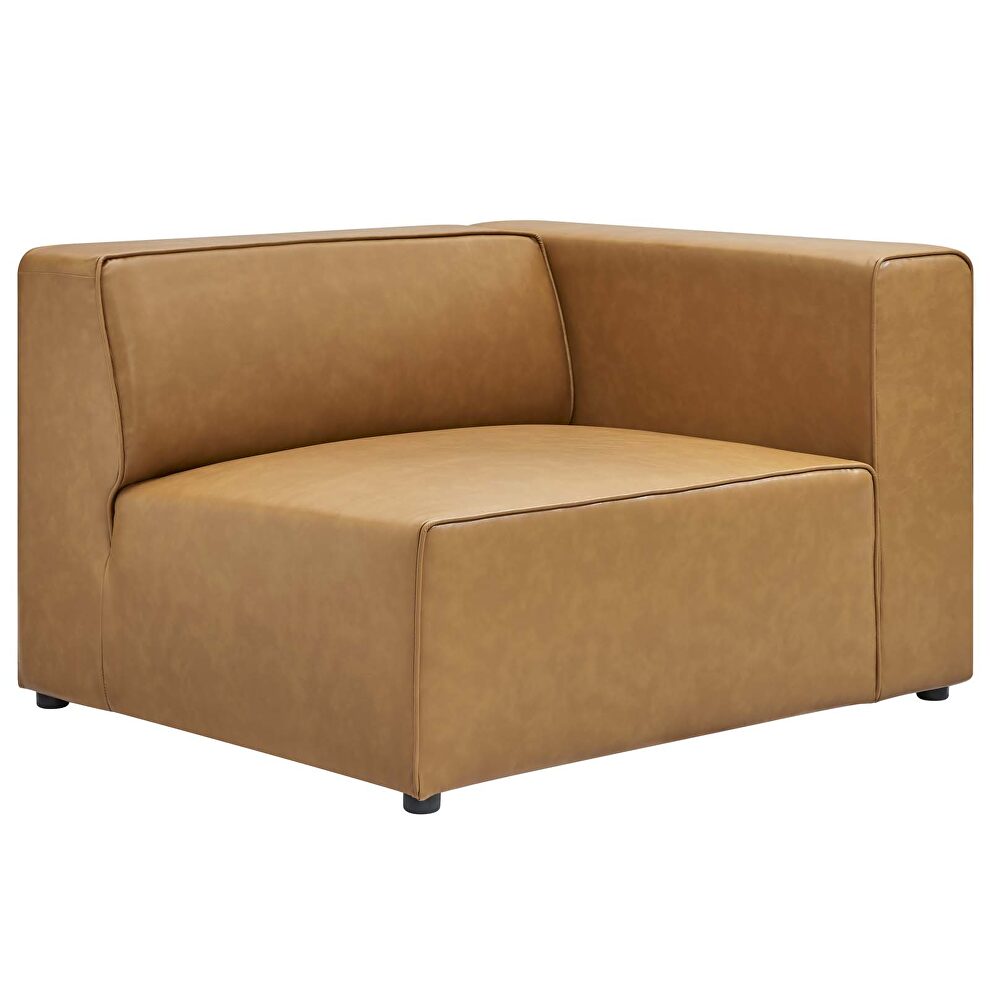 Vegan leather 3-piece sectional sofa in tan by Modway additional picture 4