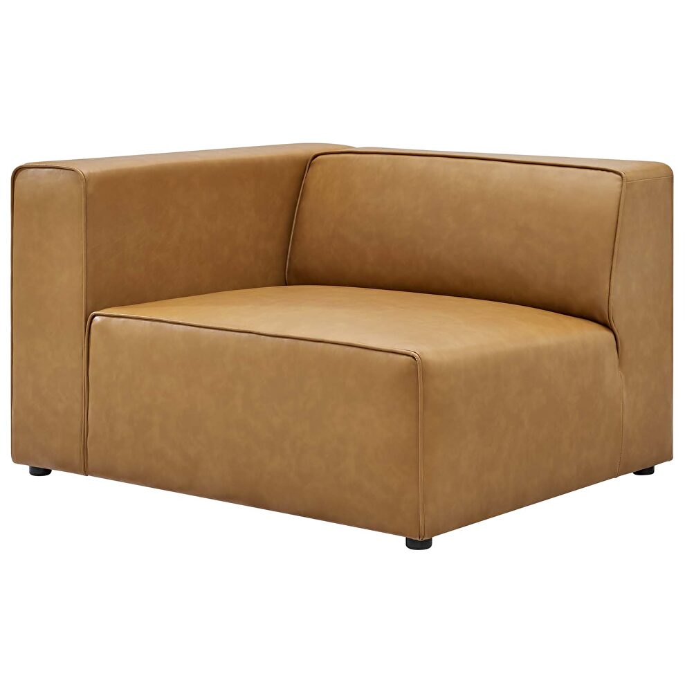 Vegan leather 3-piece sectional sofa in tan by Modway additional picture 8