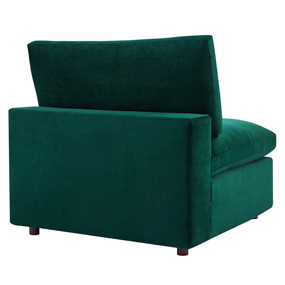 Down filled overstuffed performance velvet 4-piece sectional sofa in green by Modway additional picture 12