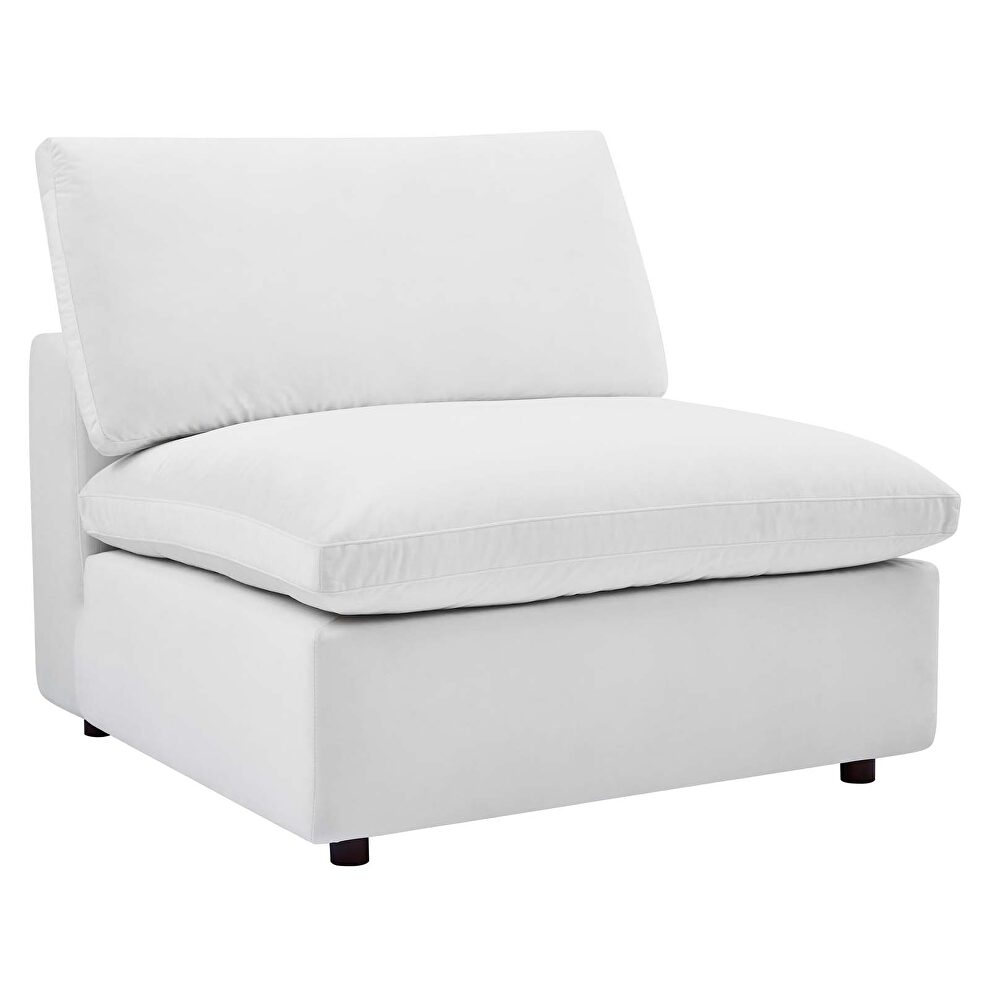 Down filled overstuffed performance velvet 5-piece sectional sofa in white by Modway additional picture 2