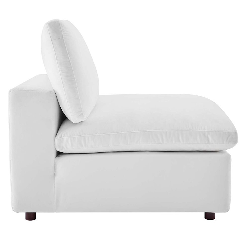 Down filled overstuffed performance velvet 5-piece sectional sofa in white by Modway additional picture 13