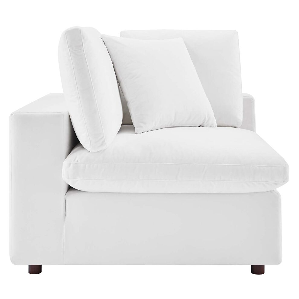 Down filled overstuffed performance velvet 5-piece sectional sofa in white by Modway additional picture 3