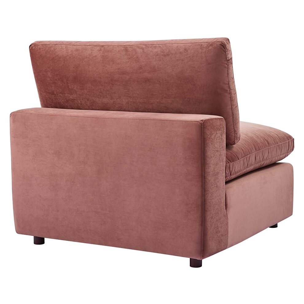 Down filled overstuffed performance velvet 5-piece sectional sofa in dusty rose by Modway additional picture 3