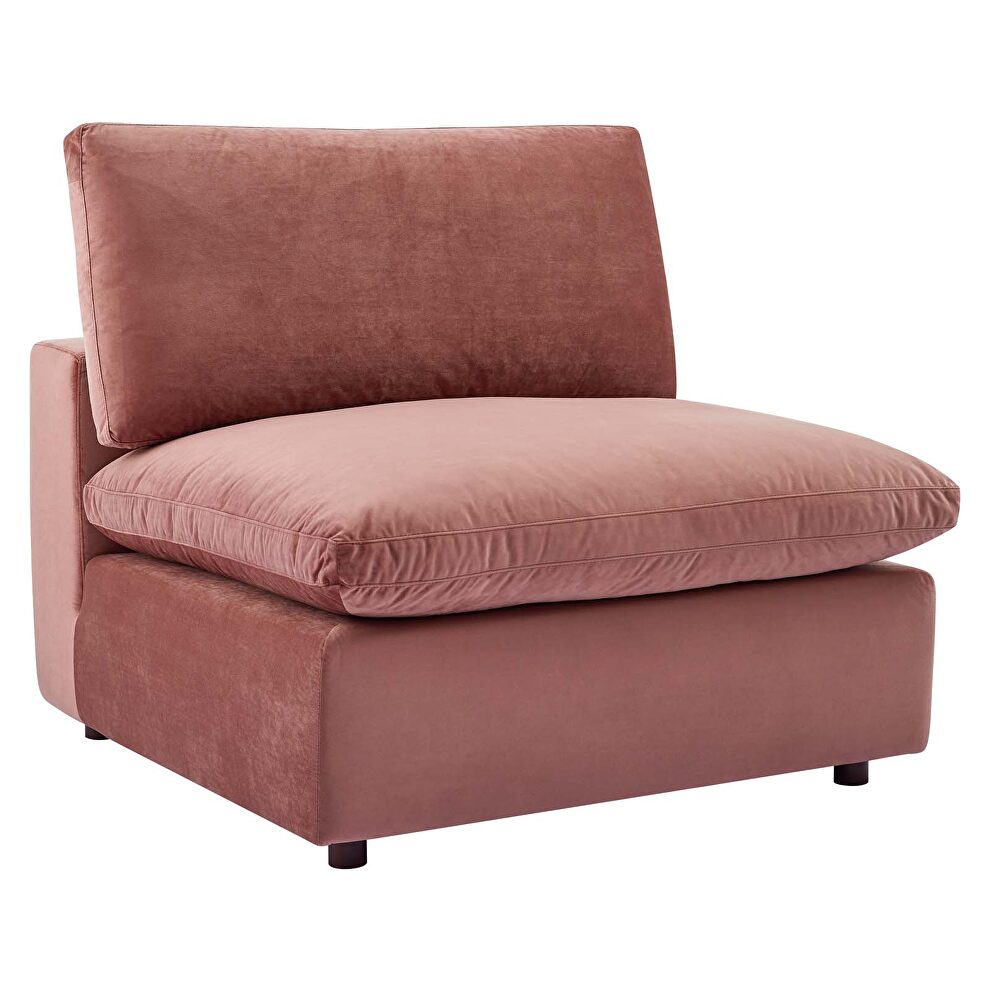 Down filled overstuffed performance velvet 5-piece sectional sofa in dusty rose by Modway additional picture 5
