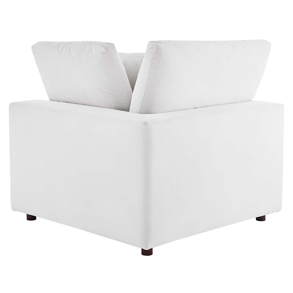 Down filled overstuffed performance velvet 5-piece sectional sofa in white by Modway additional picture 7