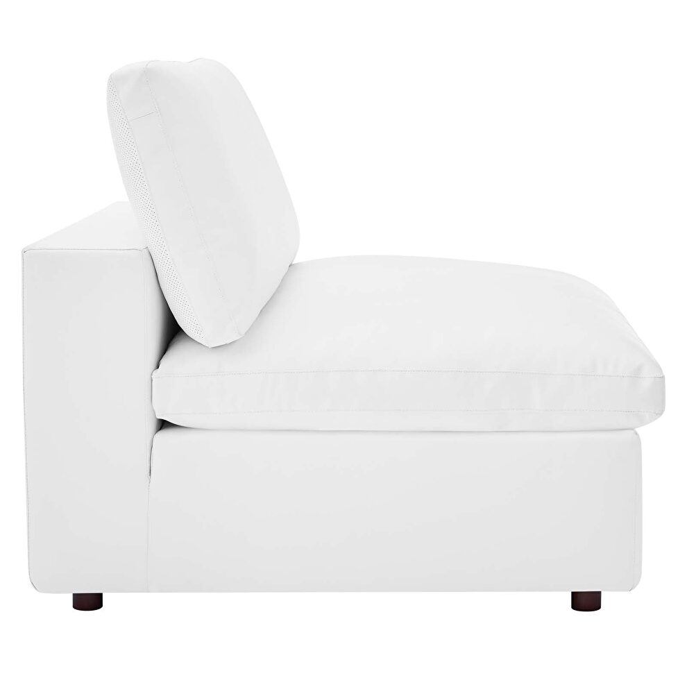Down filled overstuffed vegan leather 4-seater sofa in white by Modway additional picture 7