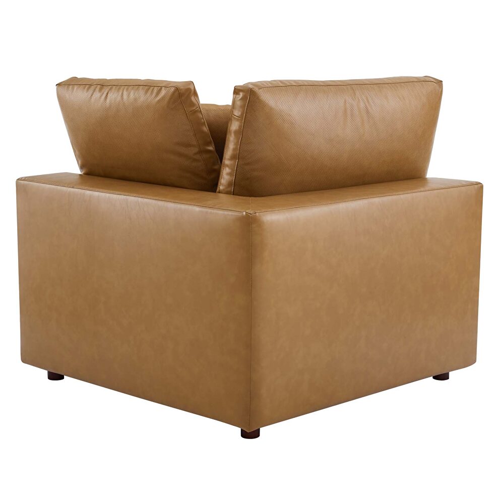 Down filled overstuffed vegan leather 5-piece sectional sofa in tan by Modway additional picture 13